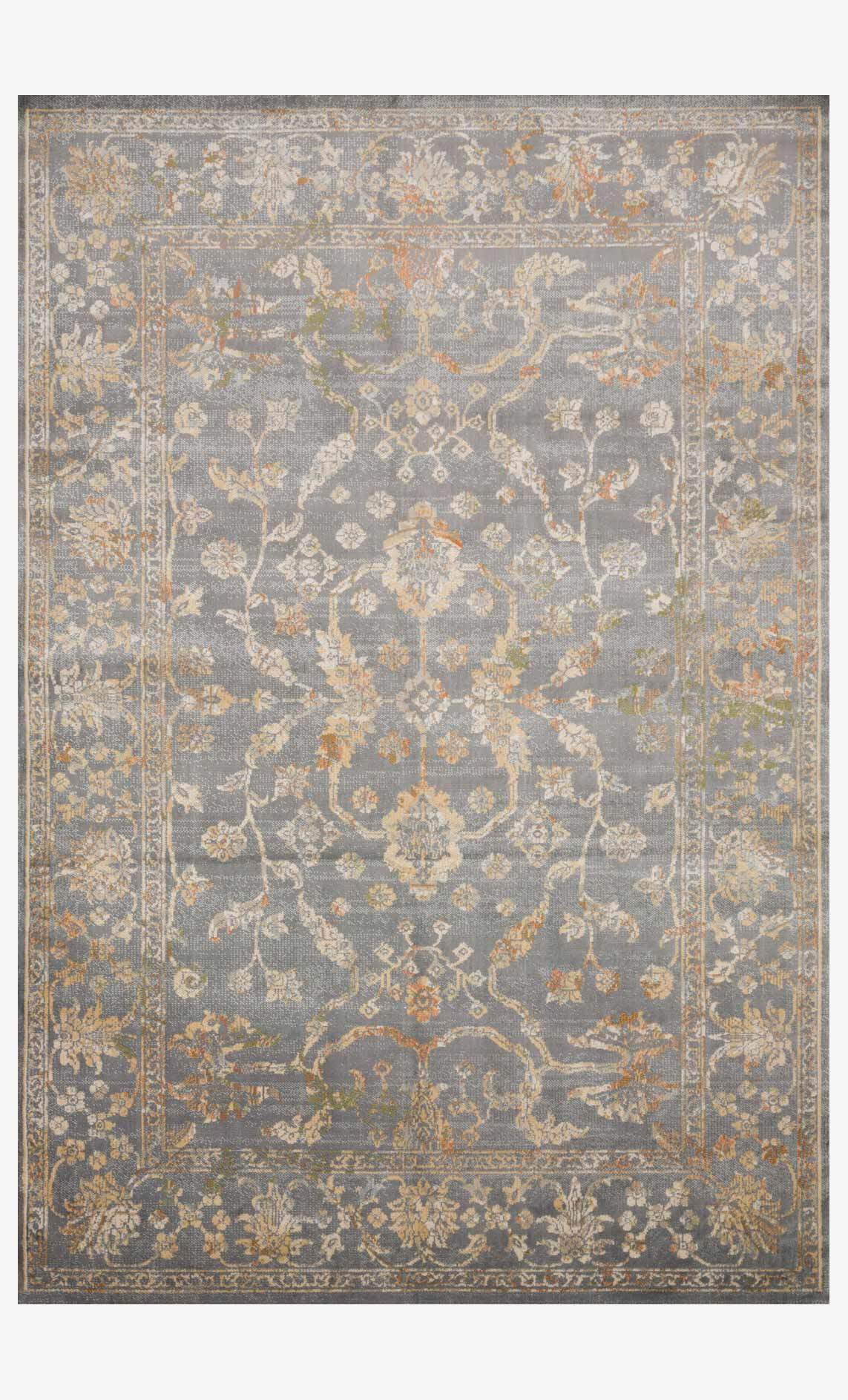 Isadora Silver and Beige Synthetic 8' x 10' Rectangular Area Rug