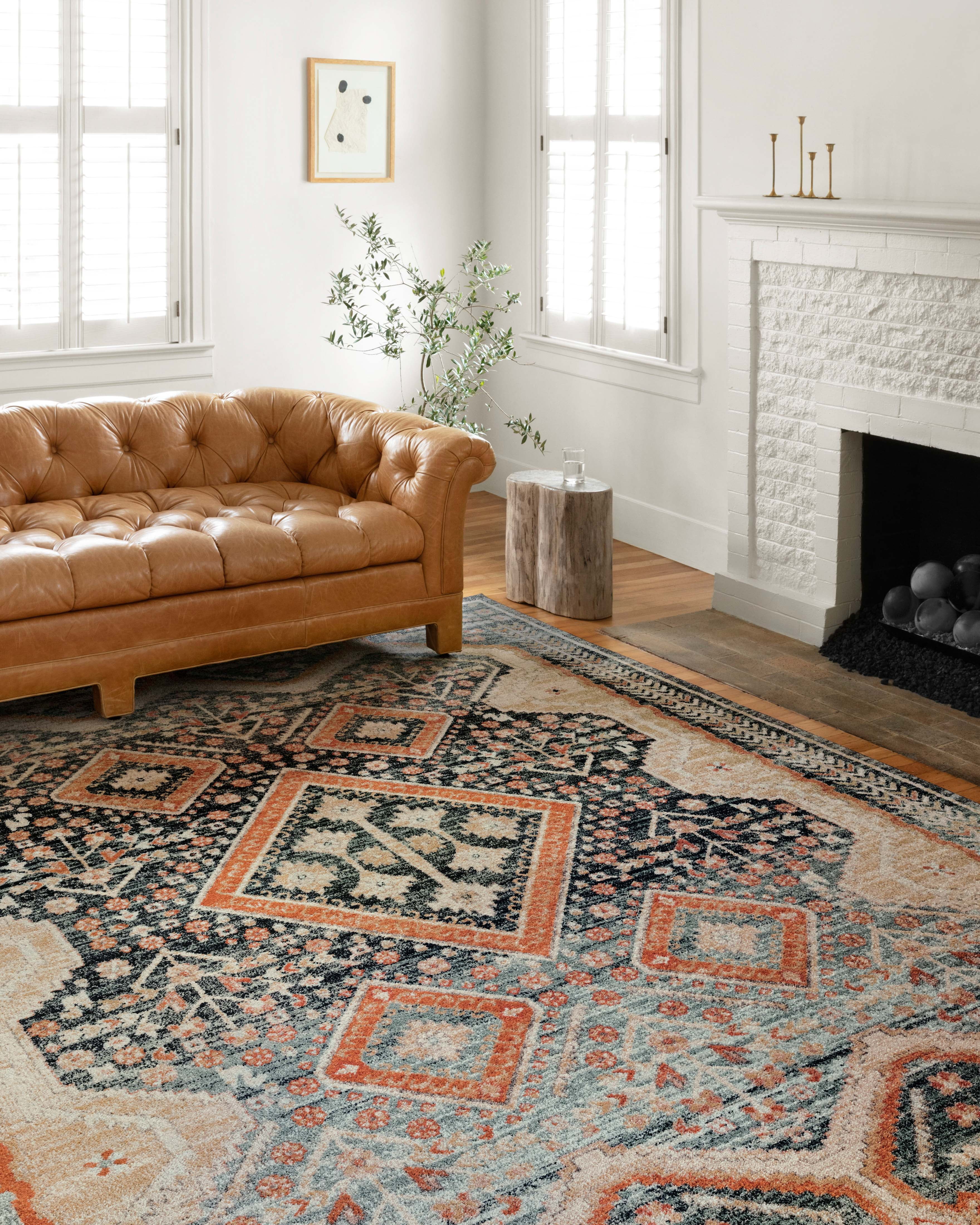 Hand-Knotted Blue and Multi Synthetic 4' x 6' Area Rug