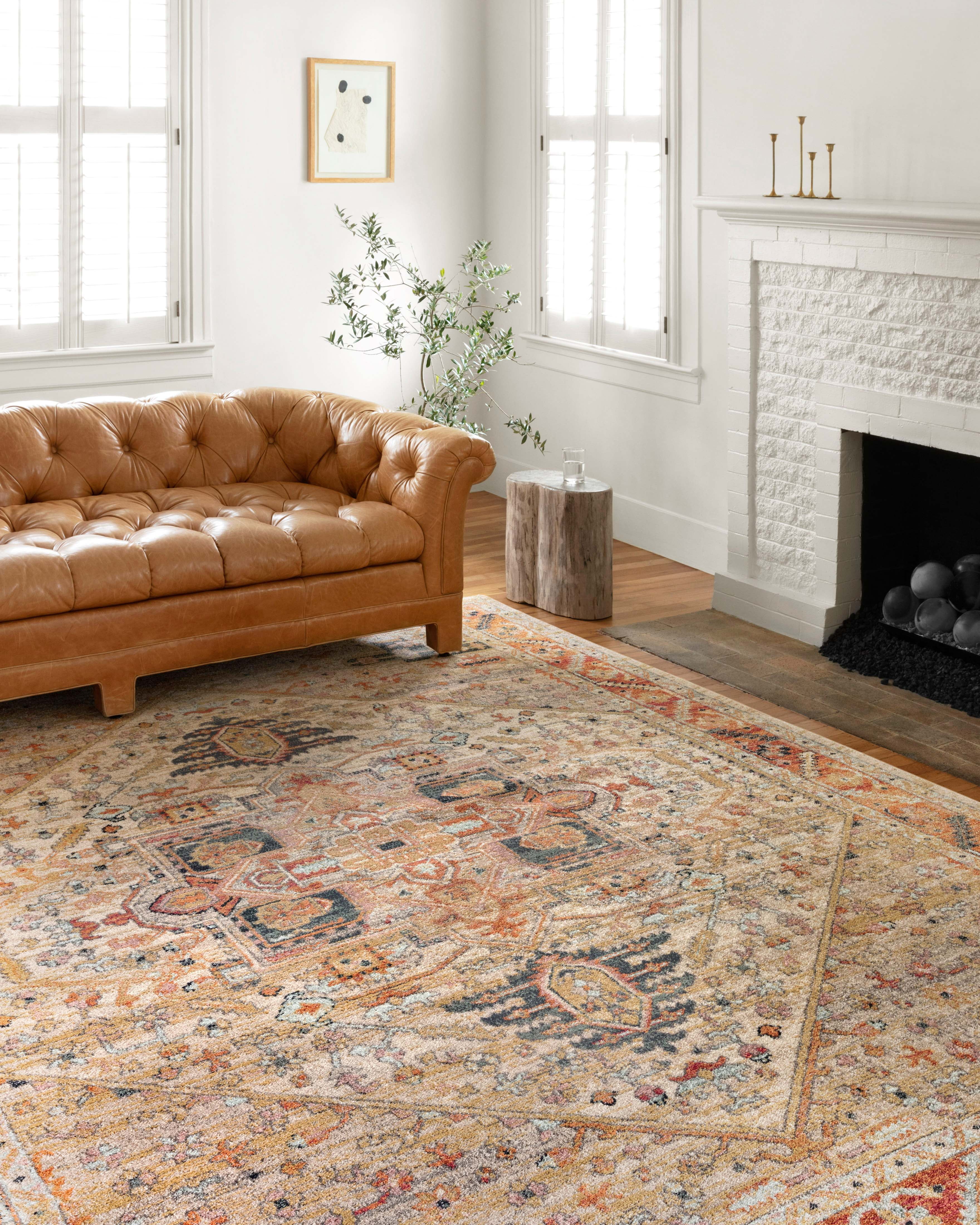 Jocelyn Multicolor Rectangular Stain-Resistant Area Rug