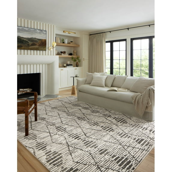 Loloi Kamala Charcoal / Dove 2'-7" x 12'-0" Runner Rug