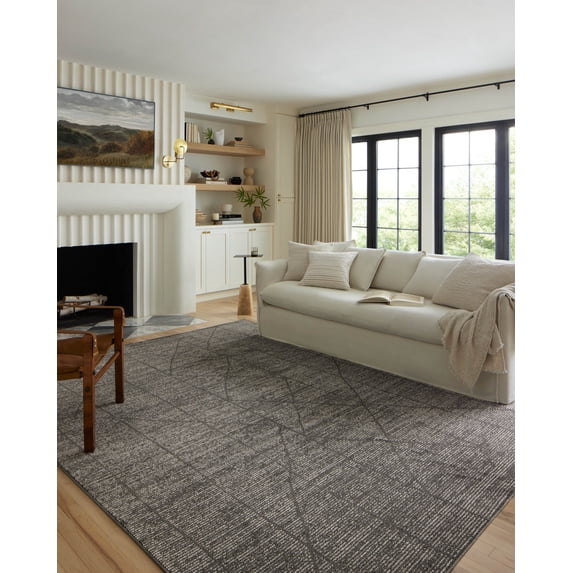 Loloi Kamala Charcoal / Ivory 4'-0" x 6'-0" Accent Rug