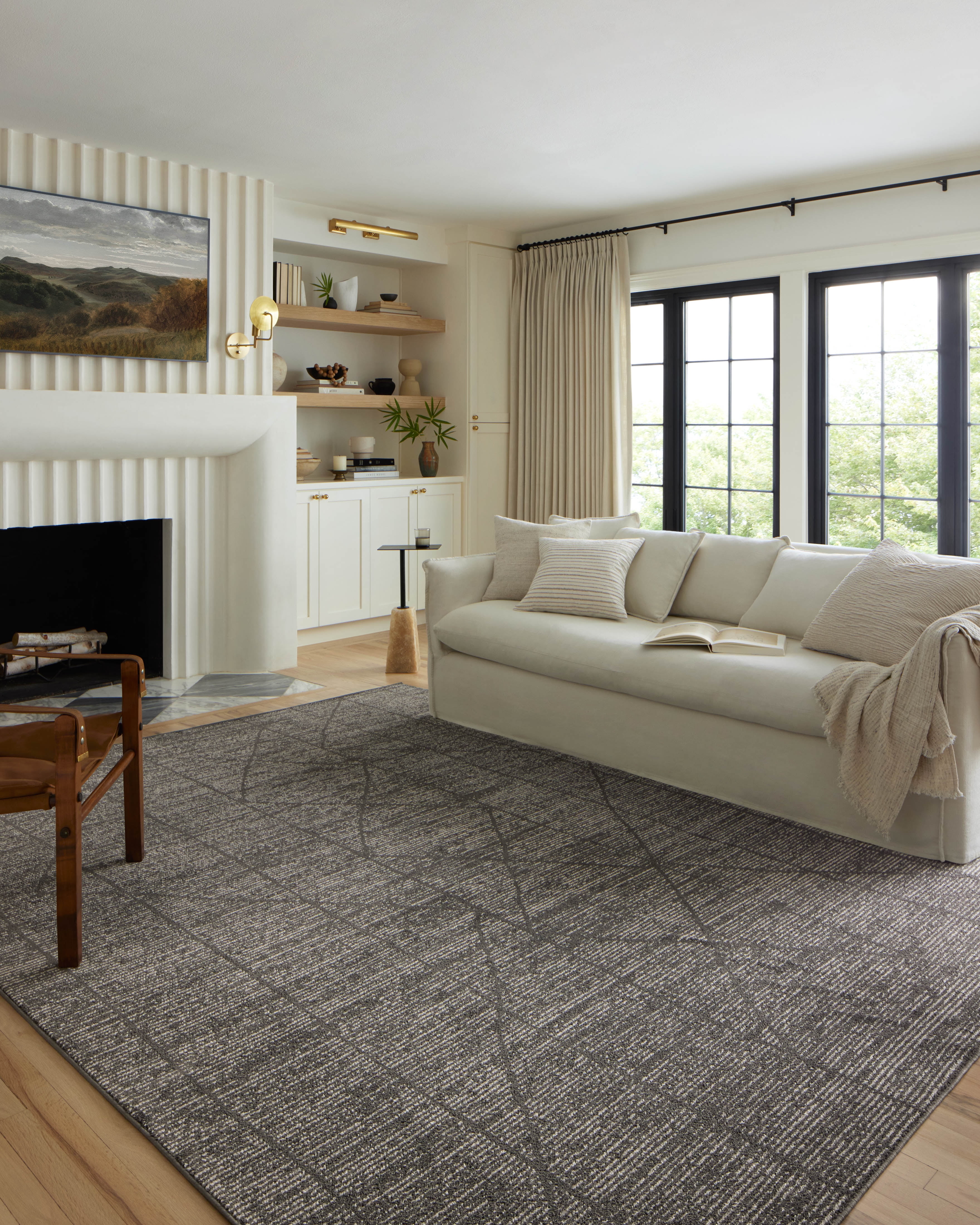 Loloi Kamala Charcoal / Ivory 9'-2" x 13' Area Rug