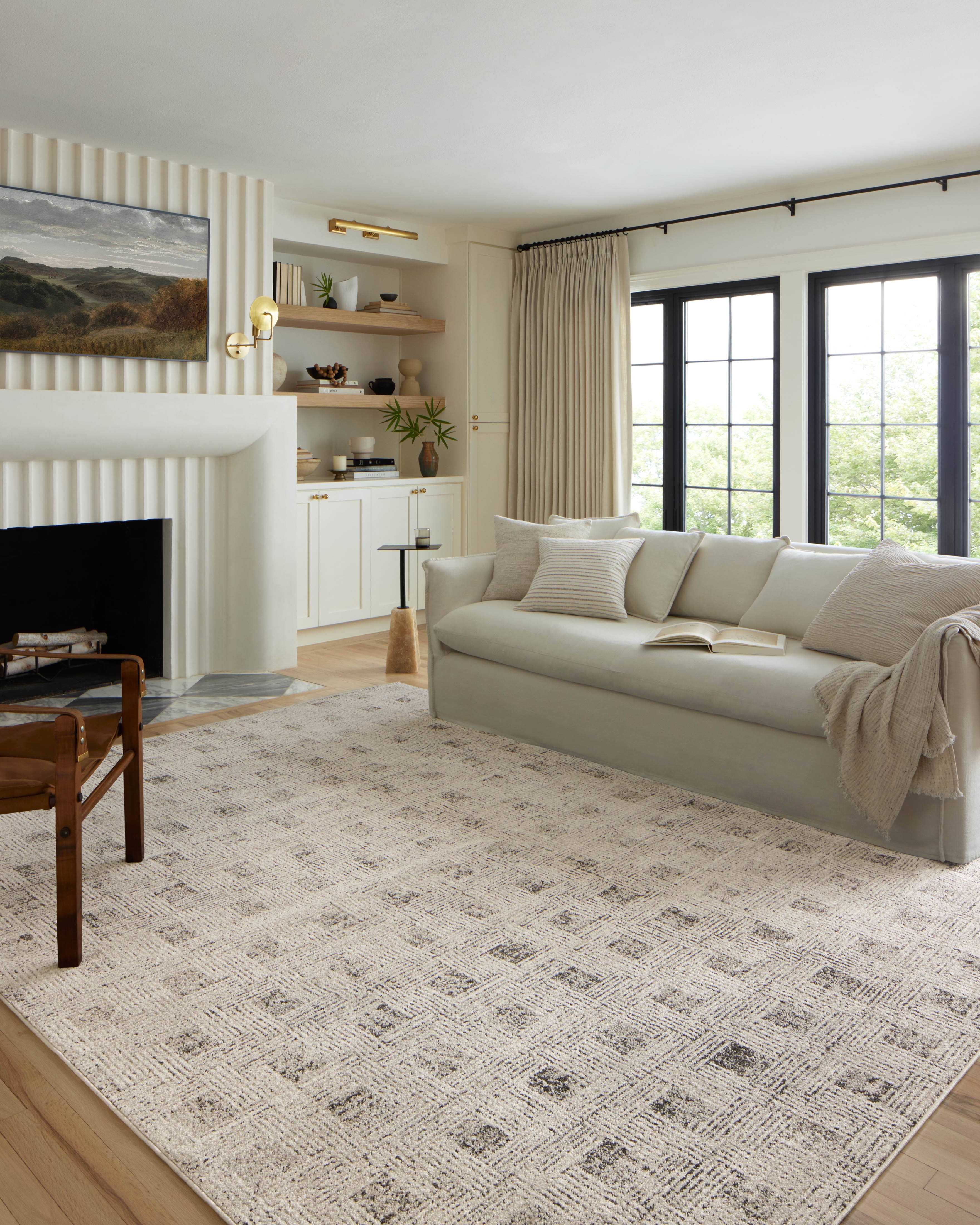 Kamala Gray and Graphite Diamond Pattern Area Rug 5'-3" x 7'-9"