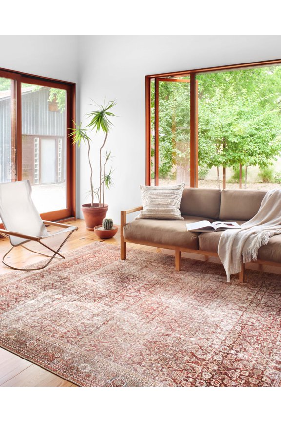 Loloi II Layla LAY-11 Printed Cinnamon / Sage Oriental Area Rug 2'-3" x 3'-9"