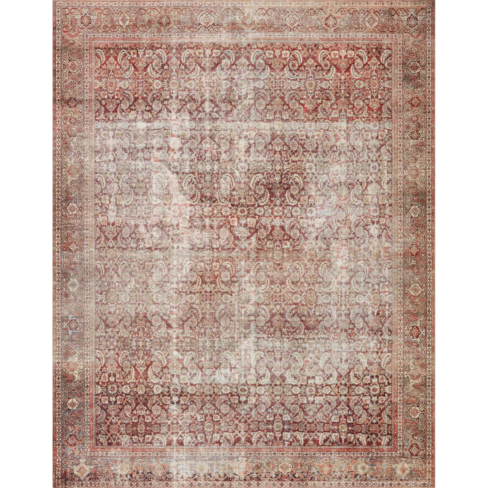 Loloi II Layla LAY-11 Printed Cinnamon / Sage Oriental Area Rug 2'-6" x 7'-6"