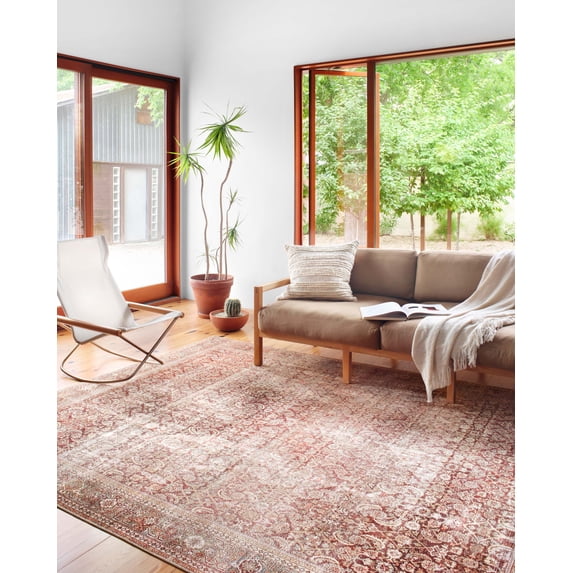 Loloi II Layla LAY-11 Printed Cinnamon / Sage Oriental Area Rug 7'-6" x 9'-6"