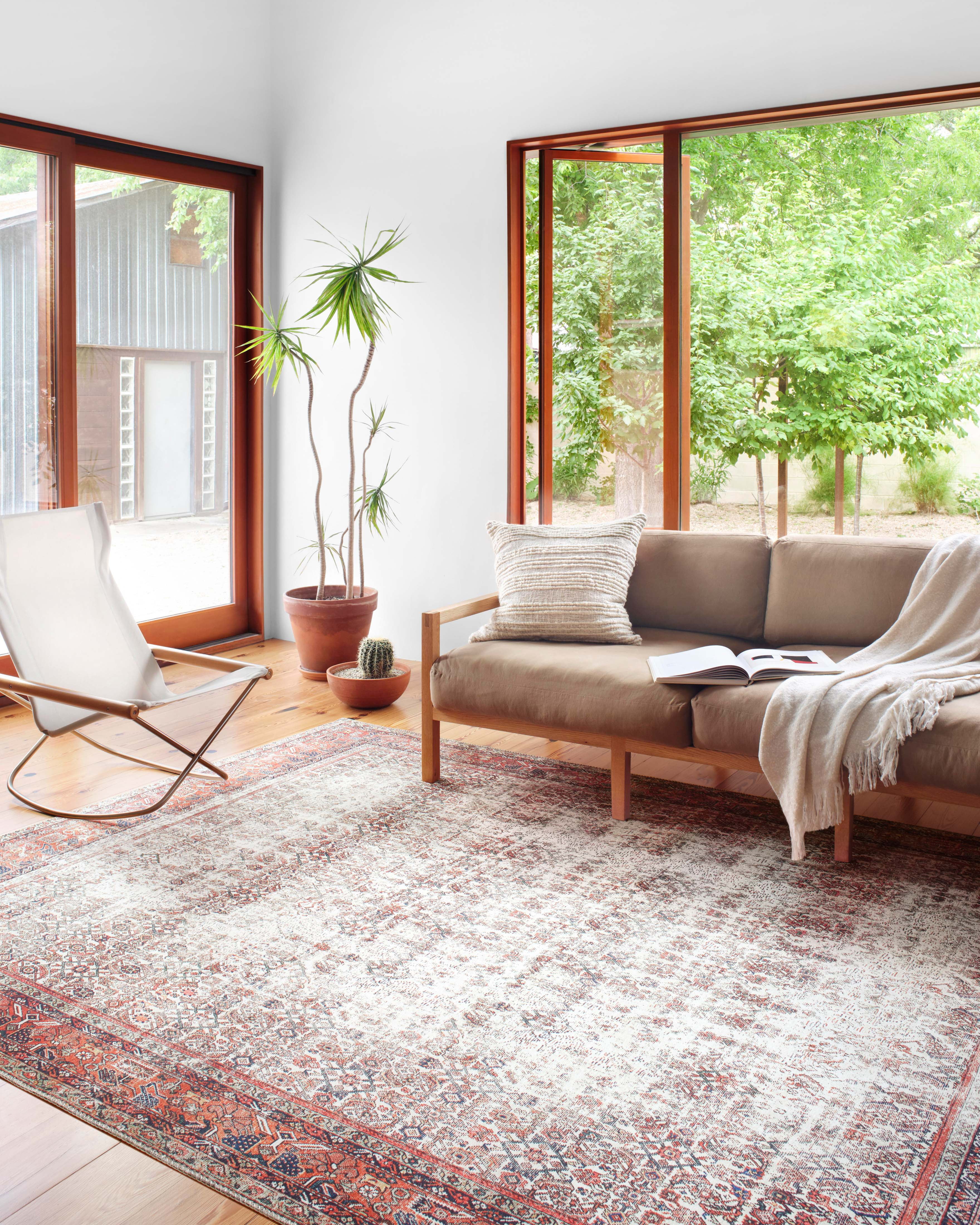 Loloi Layla LAY-12 Printed Ivory / Brick Oriental Area Rug 2'-3" x 3'-9"
