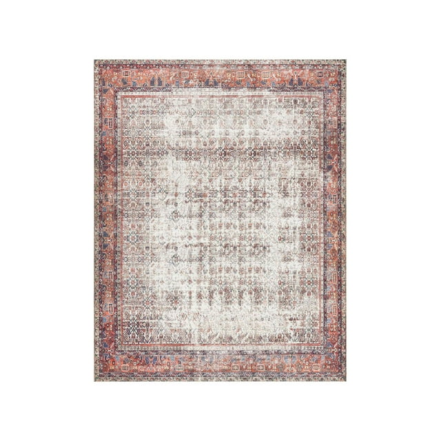 Loloi II Layla LAY12 Printed Ivory and Brick Oriental Area Rug 3"6" x
