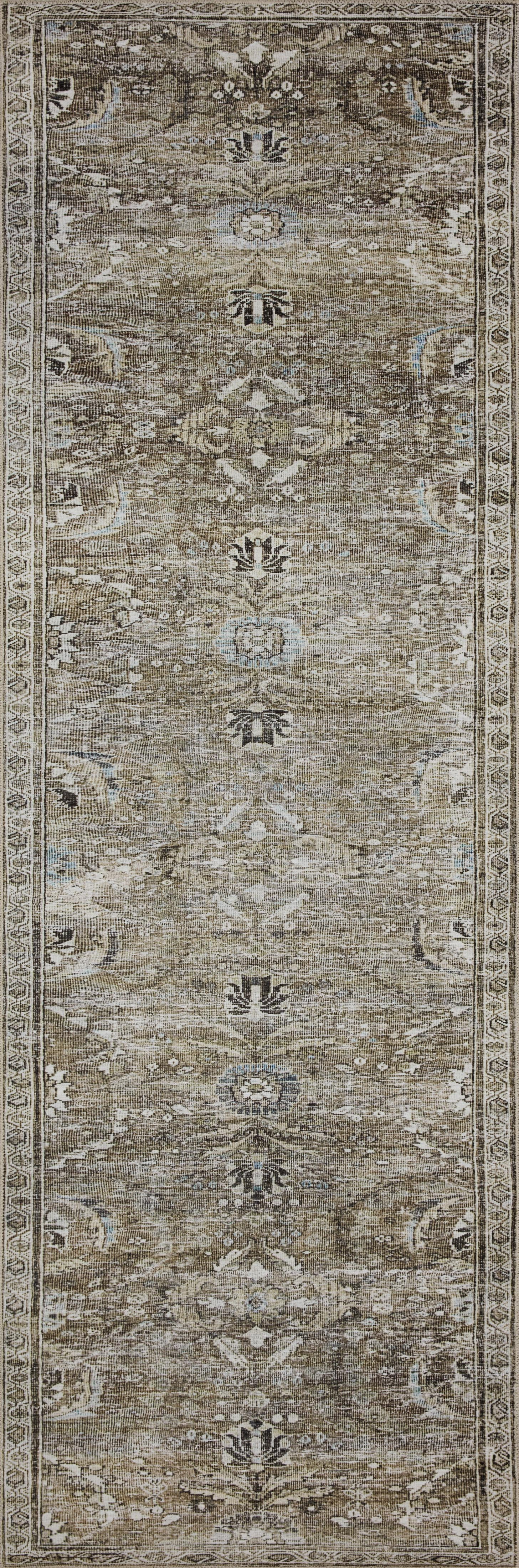 Loloi Layla LAY-13 Printed Antique / Moss Oriental Area Rug 2'-6" x 7'-6"