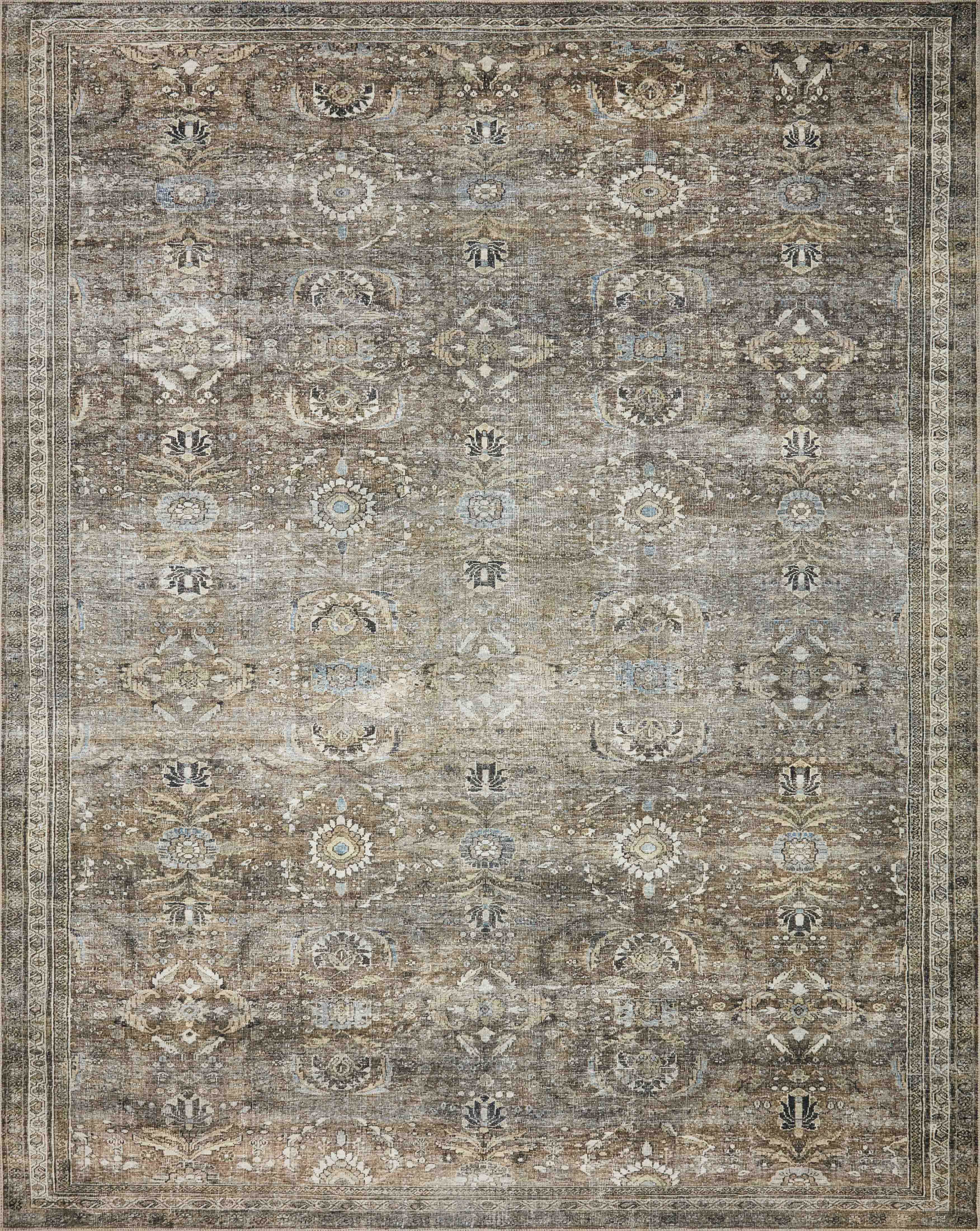 Loloi II Layla LAY-13 Printed Antique / Moss Oriental Area Rug 7