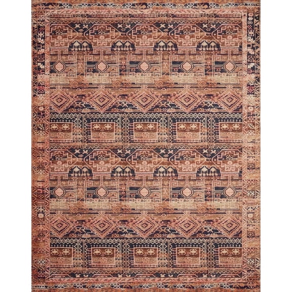 Loloi Layla LAY-14 Printed Mocha / Blush Area rug 18" x 18" Sample Swatch