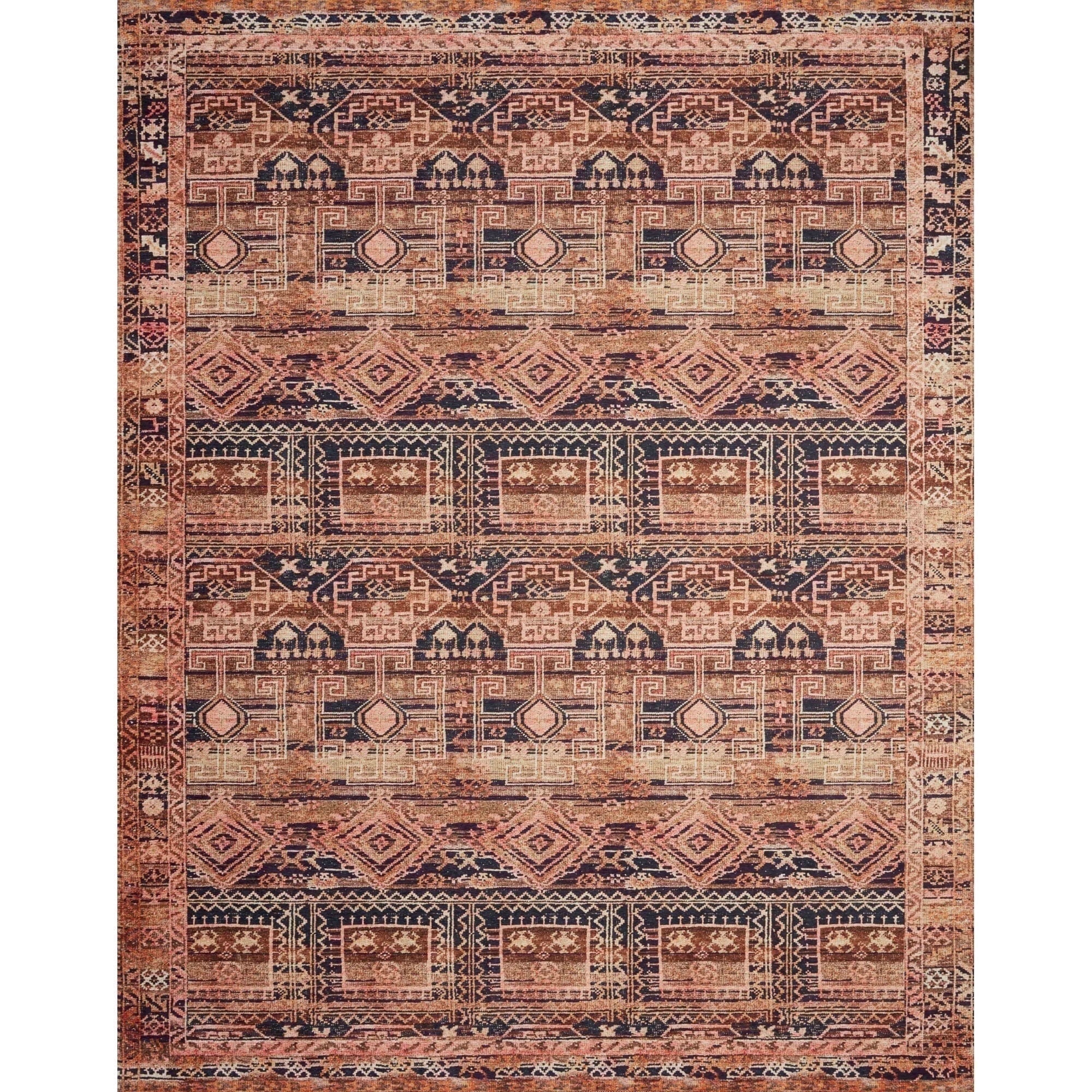Loloi Layla LAY-14 Printed Mocha / Blush Area rug 2'-6" x 12'-0"