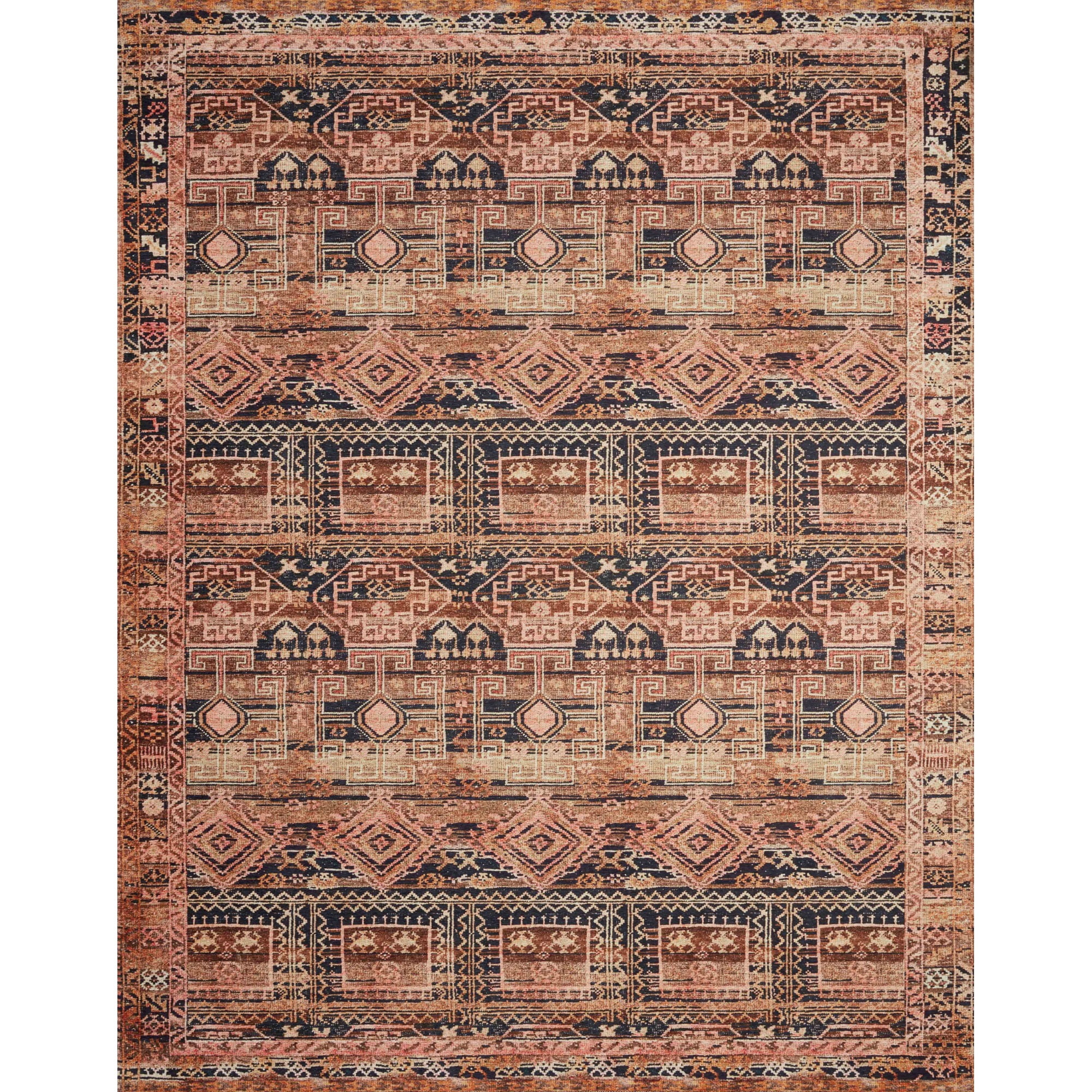 Loloi Layla LAY-14 Printed Mocha / Blush Area rug 2'-6" x 7'-6"