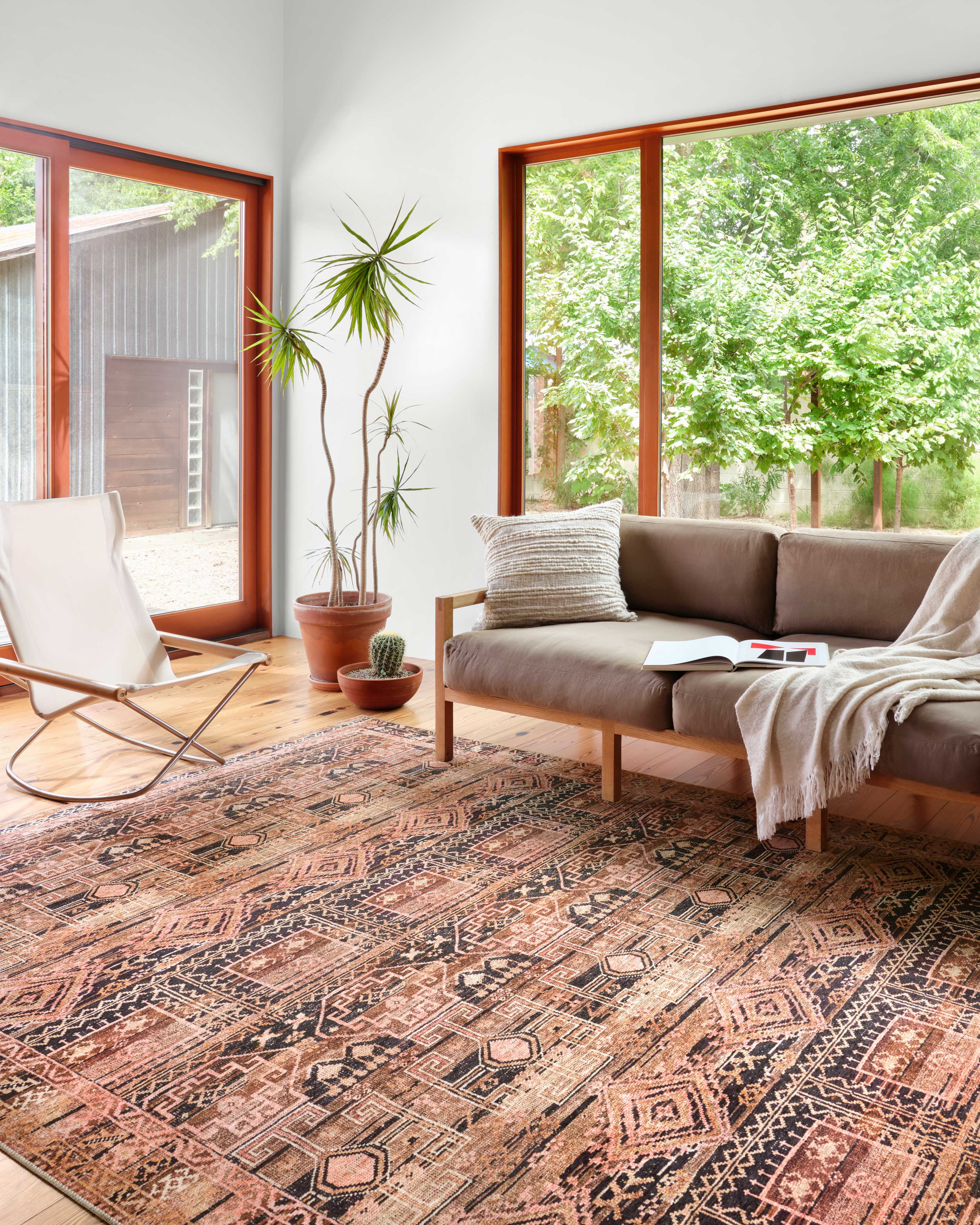 Loloi Layla LAY-14 Printed Mocha / Blush Area rug 3'-6" x 5'-6"