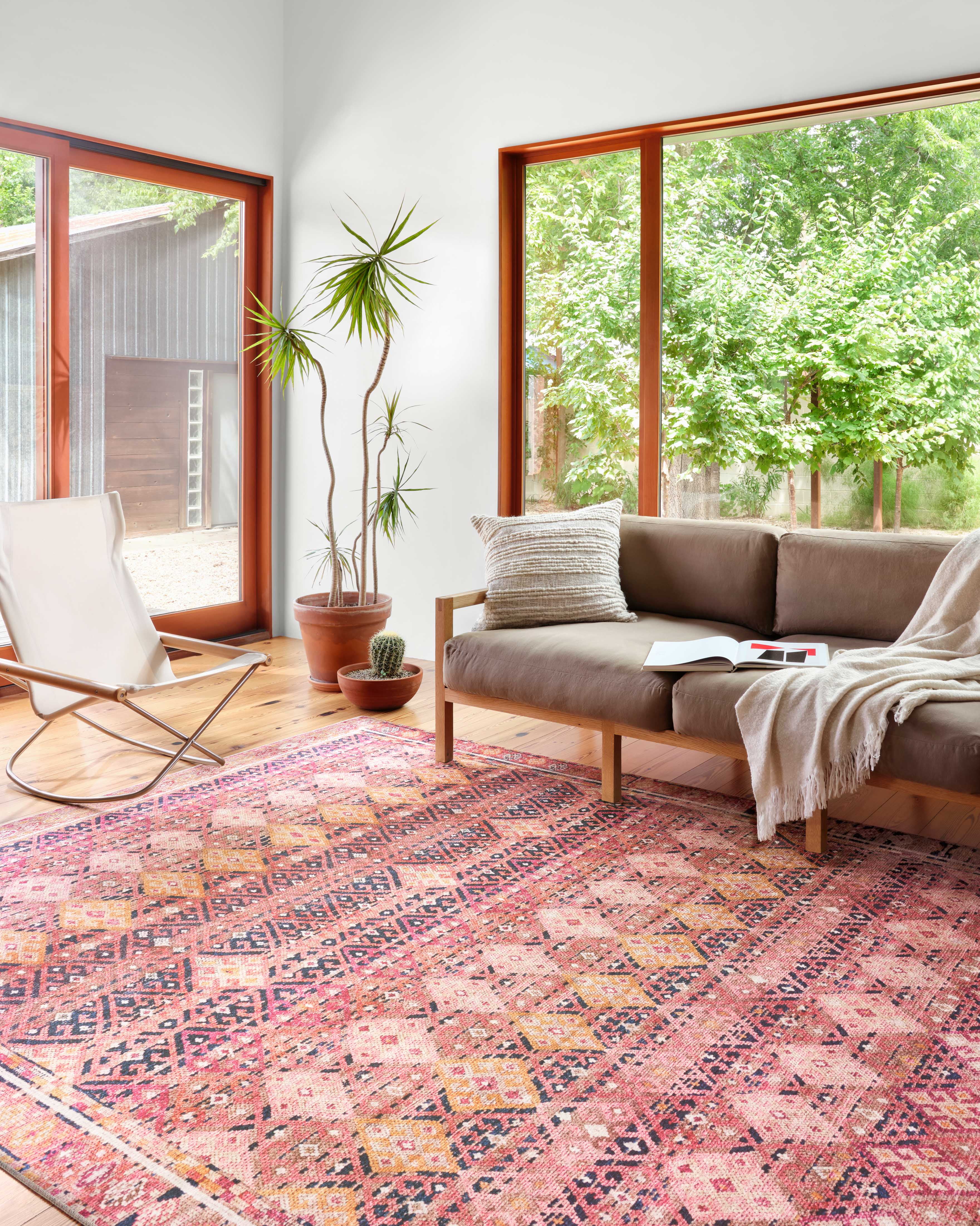 Loloi II Layla LAY-15 Printed Magenta / Multi Area rug 2'-6" x 7'-6"