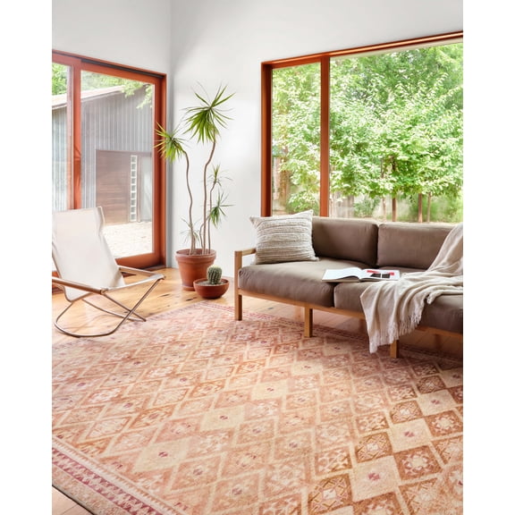 Loloi II Layla LAY-16 Printed Natural / Spice Area rug 2'-6" x 12'-0"