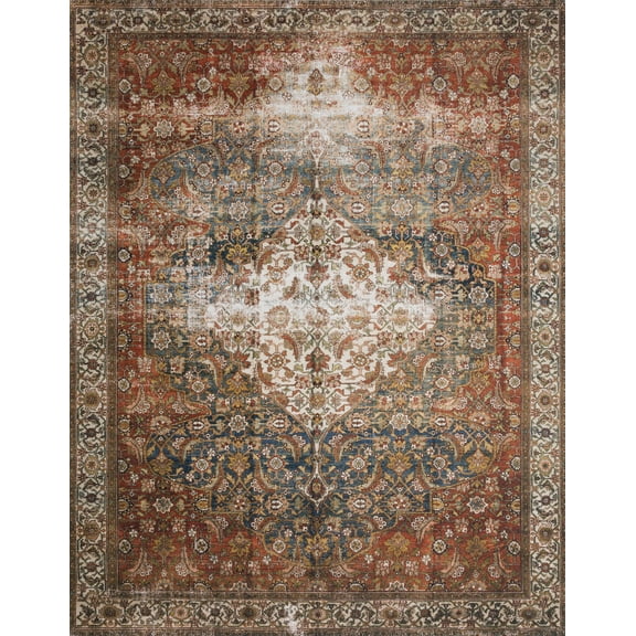 Loloi II Layla Oriental Blue / Multi Printed Area Rug