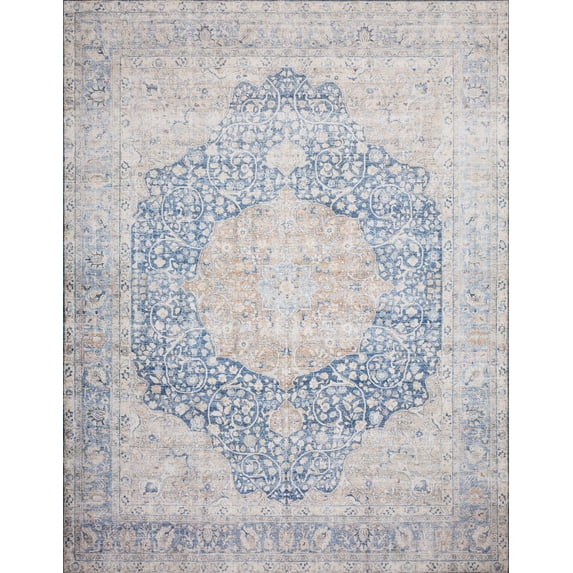 Loloi Layla Oriental Blue / Orange Printed Area Rug