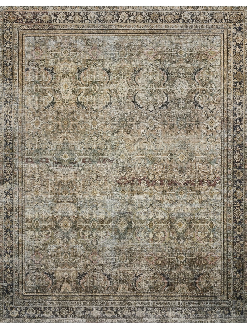 Loloi Layla Printed Oriental Distressed Olive / Charcoal 2'-3