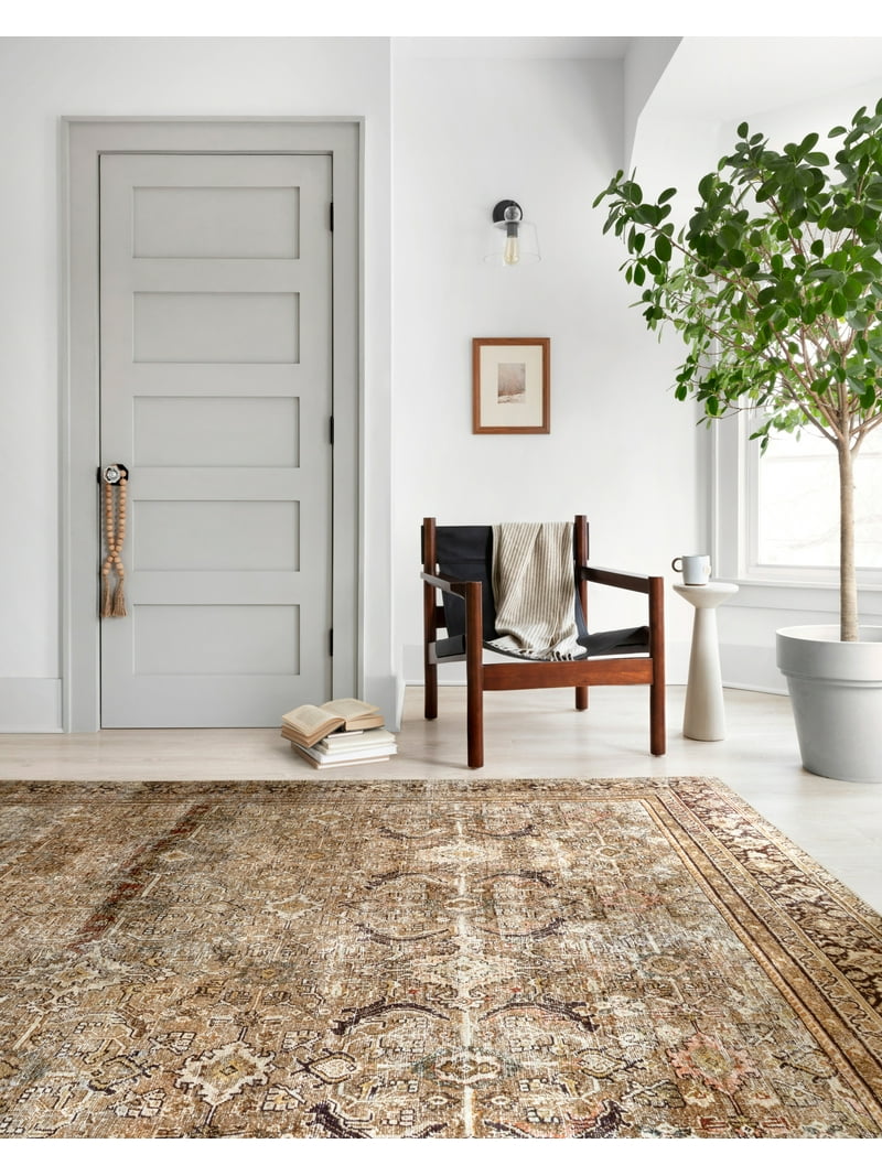 Loloi II Layla Traditional 9'x12' Area Rug, Distressed Olive