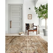 Loloi Layla Printed Oriental Distressed Olive / Charcoal 9-0 x 12-0 Area Rug