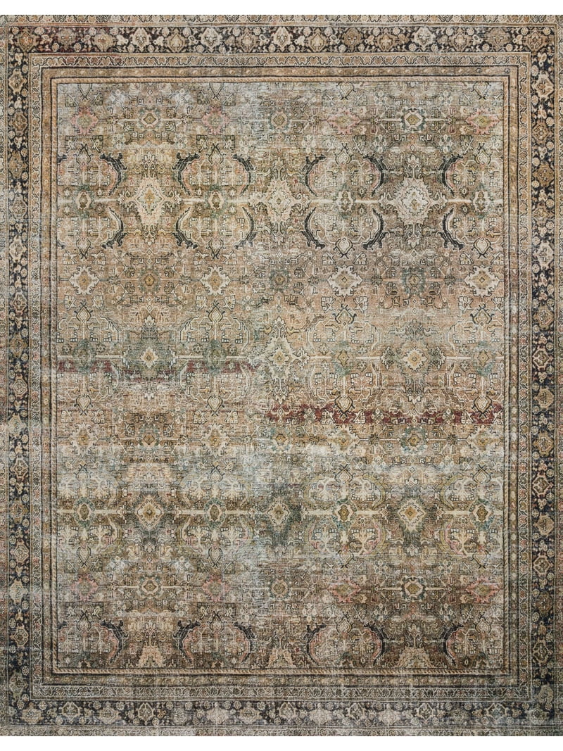 Loloi Layla Printed Oriental Distressed Olive / Charcoal 9'-6