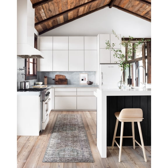 Loloi II Layla Printed Oriental Distressed Taupe / Stone Area Rug