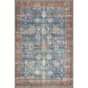 Loloi II Loren Collection LQ-01 Blue / Brick Oriental Area Rug 8-4 x 11-6