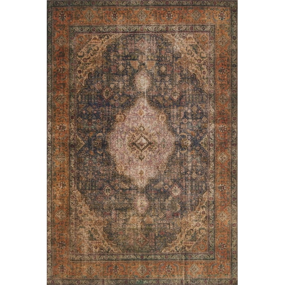 Loloi Loren Collection LQ-02 Plum / Multi Oriental Area Rug 1'-6" x 1'-6" Sample Swatch