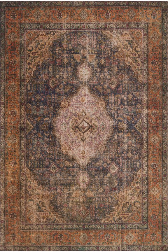 Loren Collection LQ-02 Plum / Multi Oriental Area Rug 1'-6" x 1'-6" Sample Swatch