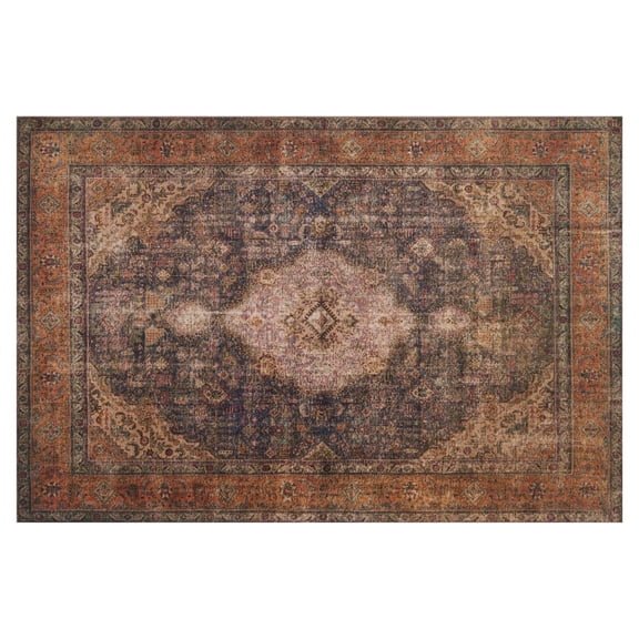 Loloi Loren Collection LQ-02 Plum / Multi Oriental Area Rug 7'-6" x 9'-6"