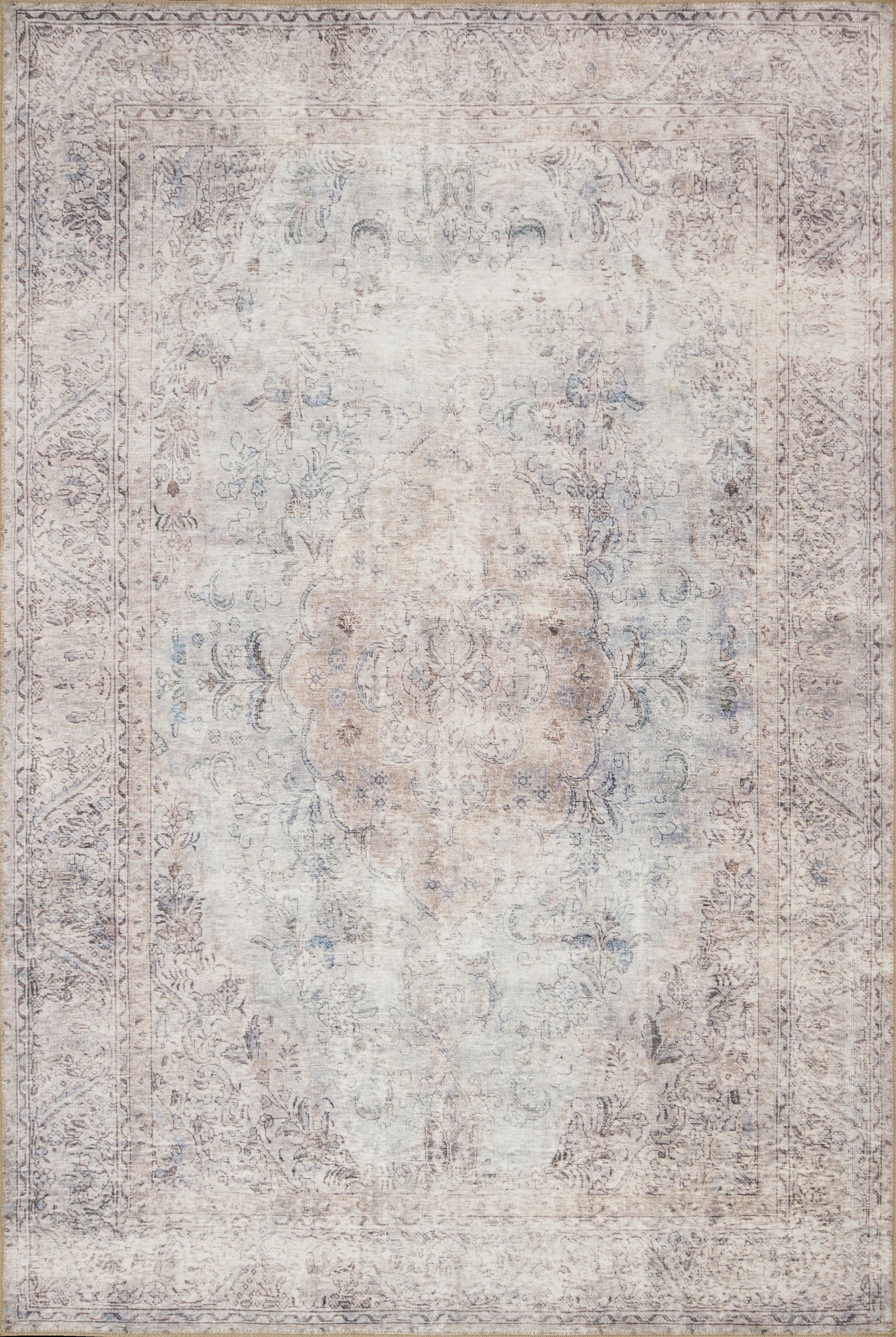 Loloi Loren Collection LQ-04 Silver / Slate Oriental Area Rug 5'-0" x 7'-6"