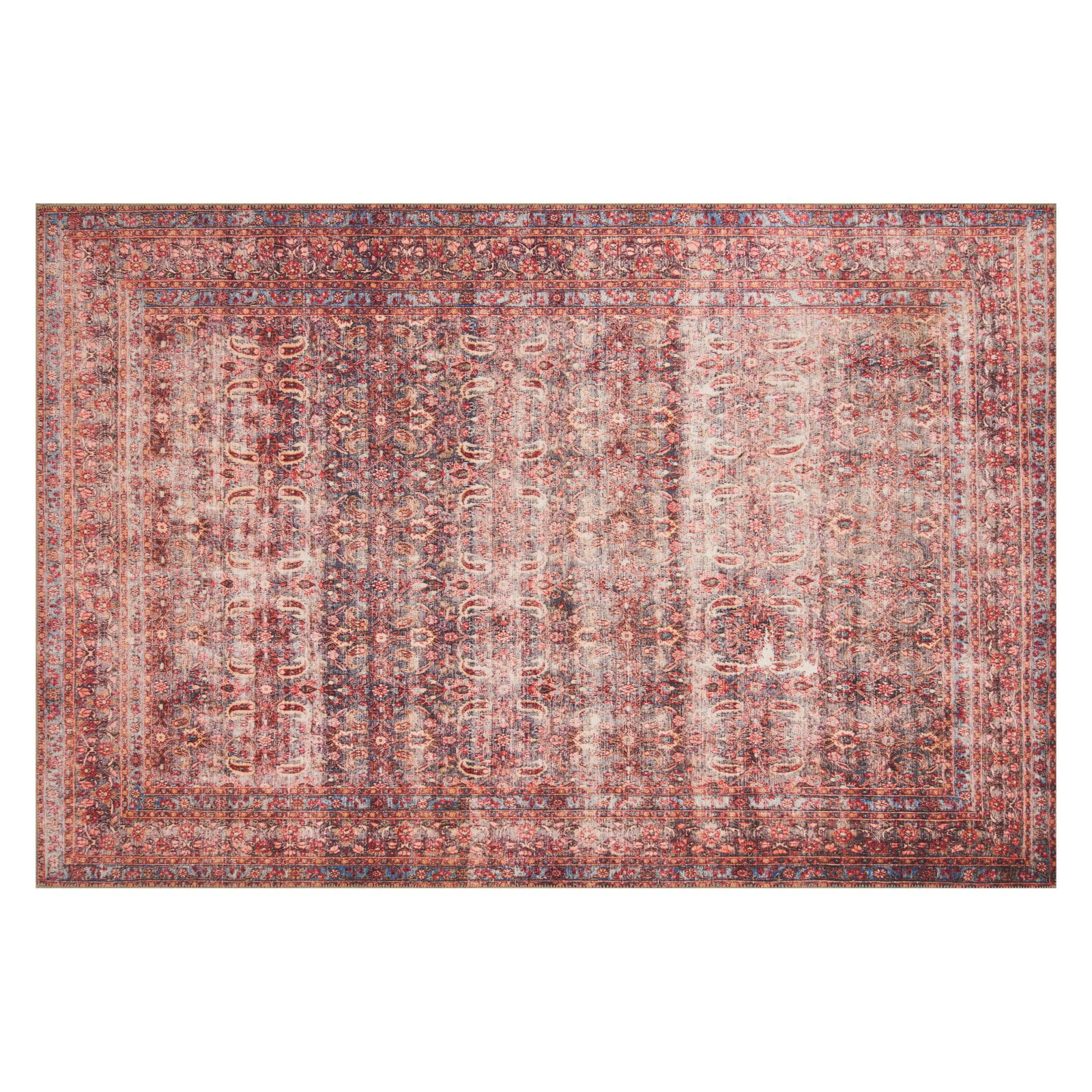 Loloi Loren Collection LQ-05 Eggplant / Crimson Oriental Area Rug 2'-3" x 3'-9"