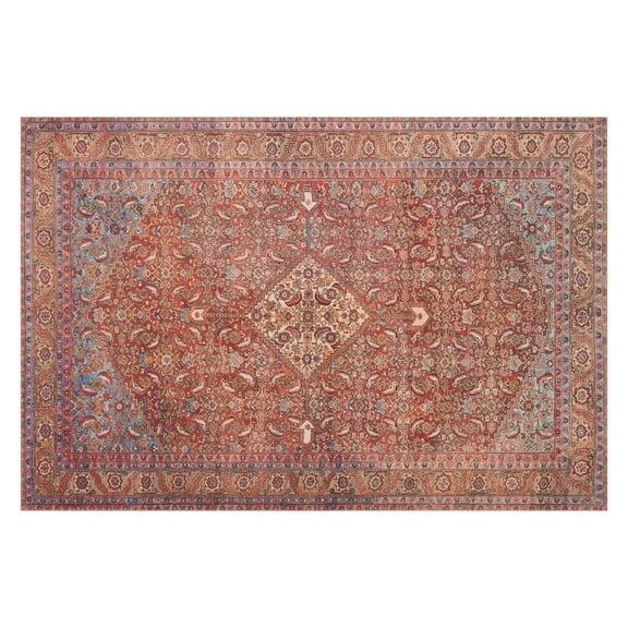 Loloi II Loren Collection LQ-06 Red / Multi Oriental Area Rug 7'-6" x 9'-6"