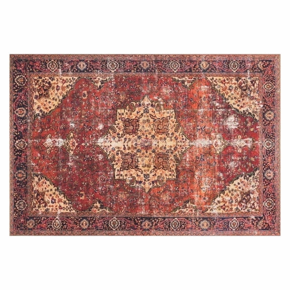 Loloi Loren Collection LQ-07 Red / Navy Oriental Area Rug 2'-3" x 3'-9"