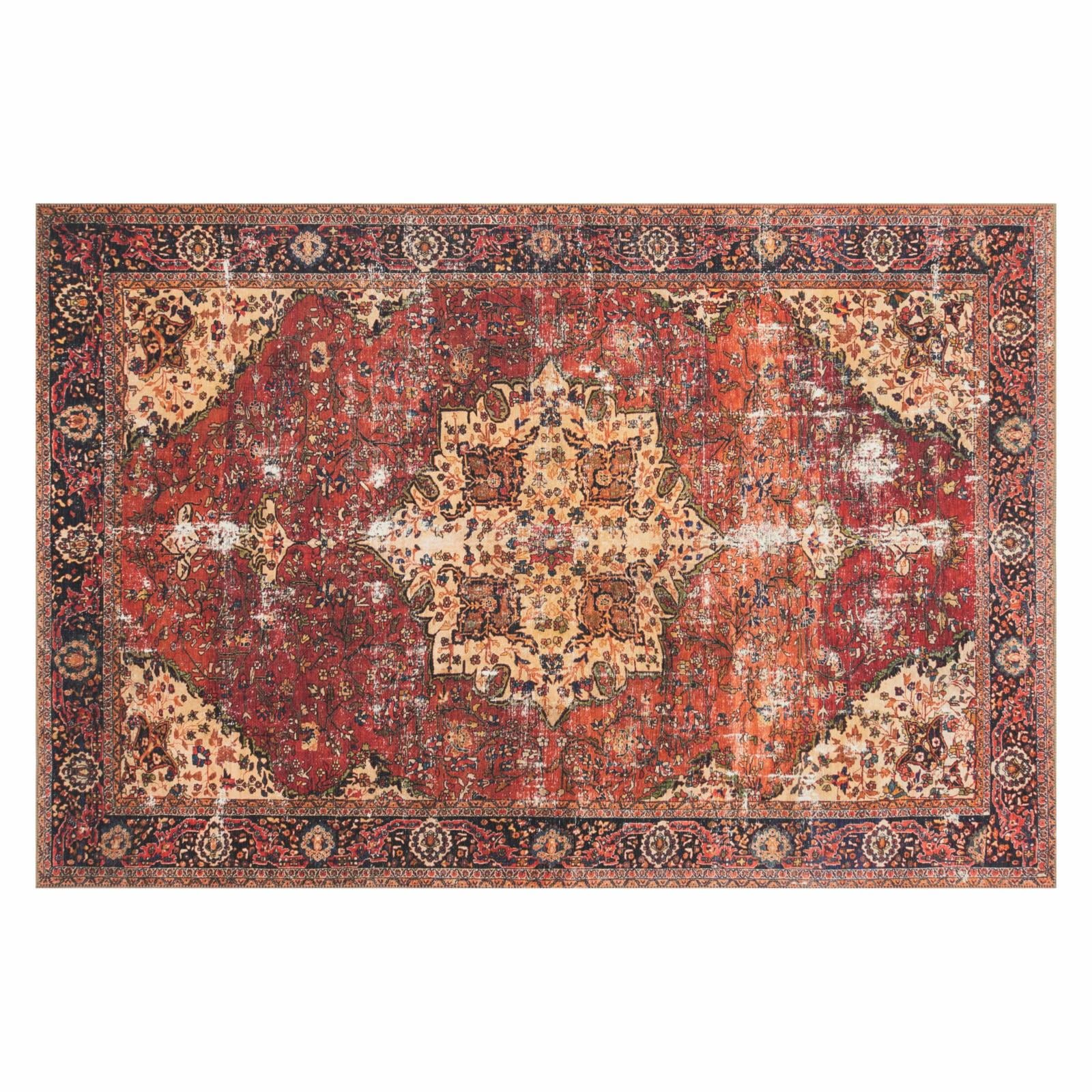 Loloi Loren Collection LQ-07 Red / Navy Oriental Area Rug 2'-6" x 7'-6"