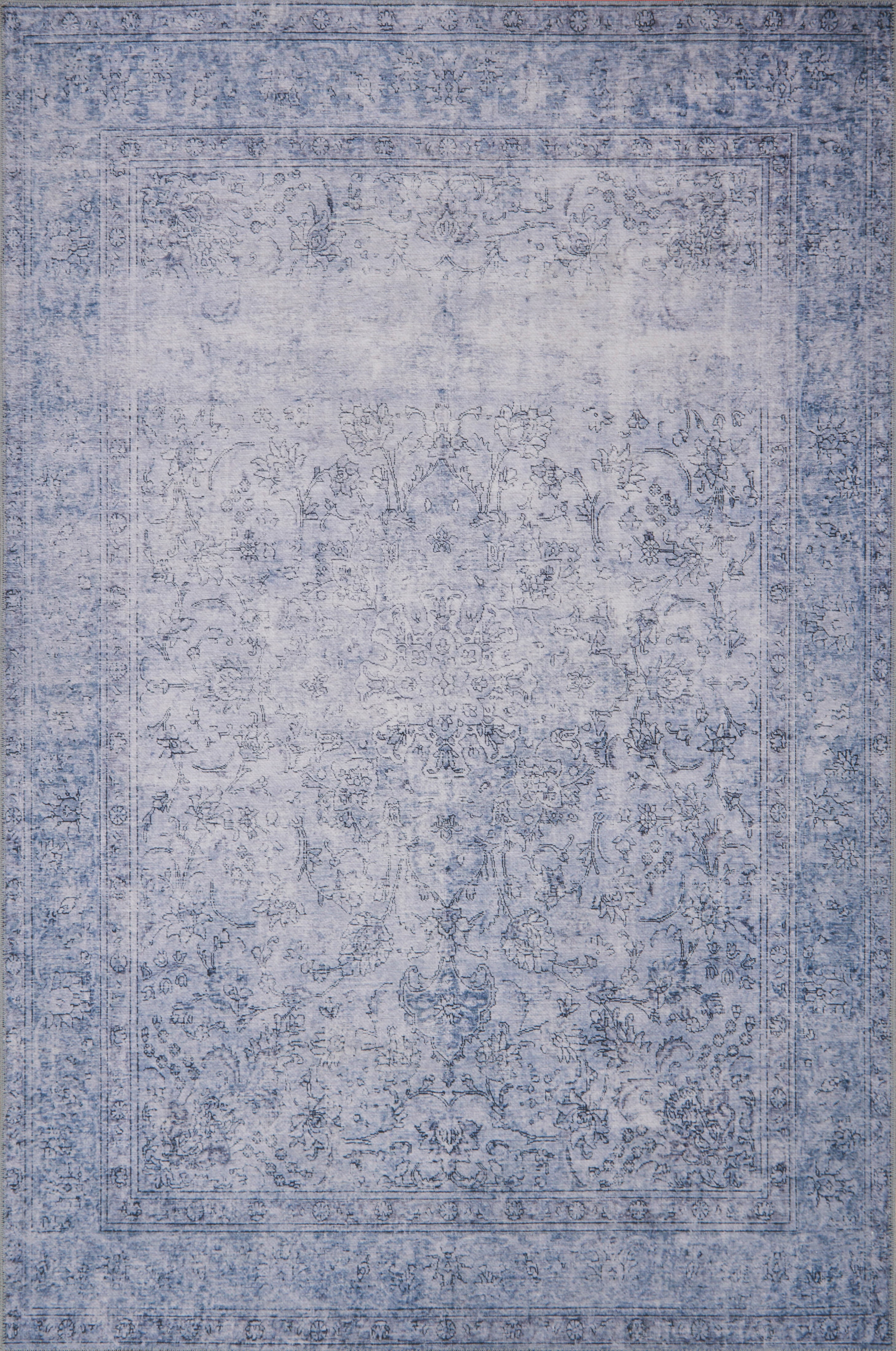 Loloi Loren Collection LQ-09 Slate Oriental Area Rug 5'-0" x 7'-6"