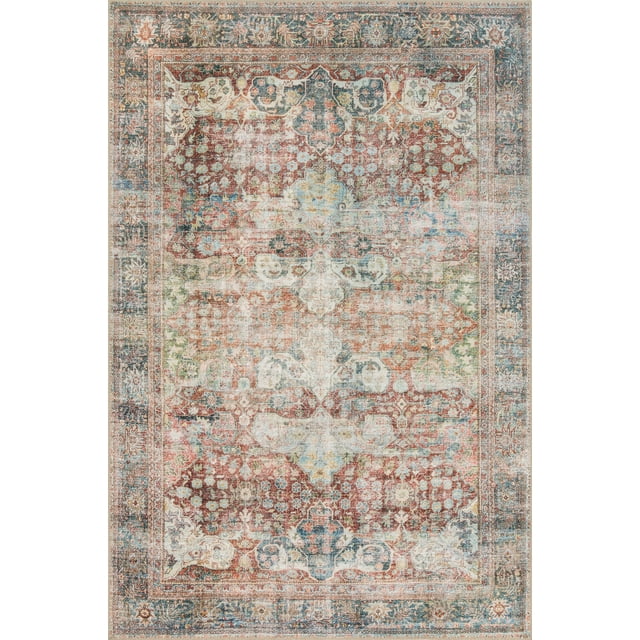 Loloi II Loren Collection LQ14 Brick / Multi Oriental Area Rug 8'4" x