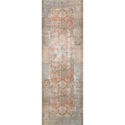 Loloi II Loren Collection LQ-15 Terracotta / Sky Oriental Area Rug 2-6" x 7-6"