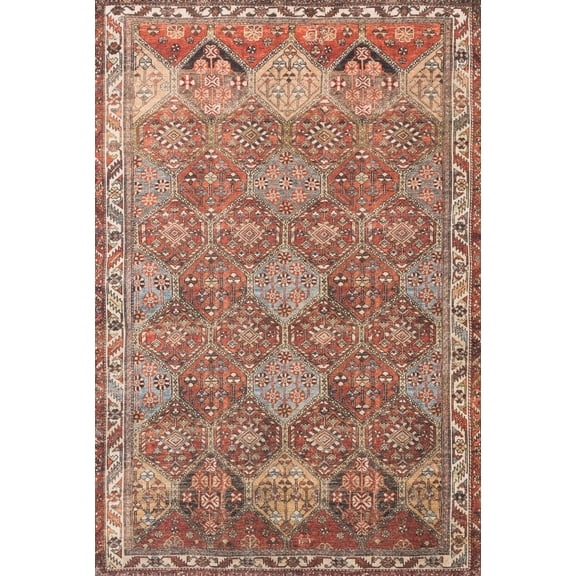 Loloi II Loren Collection LQ-16 Spice / Multi Oriental Area Rug 1'-6" x 1'-6" Sample Swatch