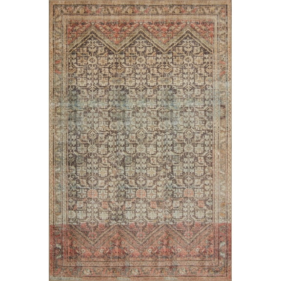 Loloi Loren Collection LQ-17 Charcoal / Multi Oriental Area Rug 2'-6" x 7'-6"