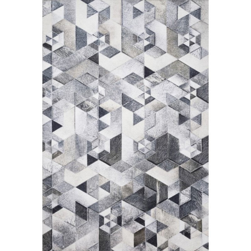 Loloi II Maddox Modern Cowhide Print Grey Ivory Area Rug Polyester 100% ...