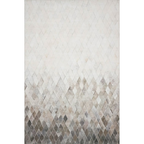 Loloi II Maddox Printed Cowhide Patchwork Sand / Taupe Area Rug