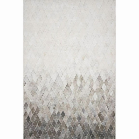 Loloi II Maddox Printed Cowhide Patchwork Sand / Taupe Area Rug