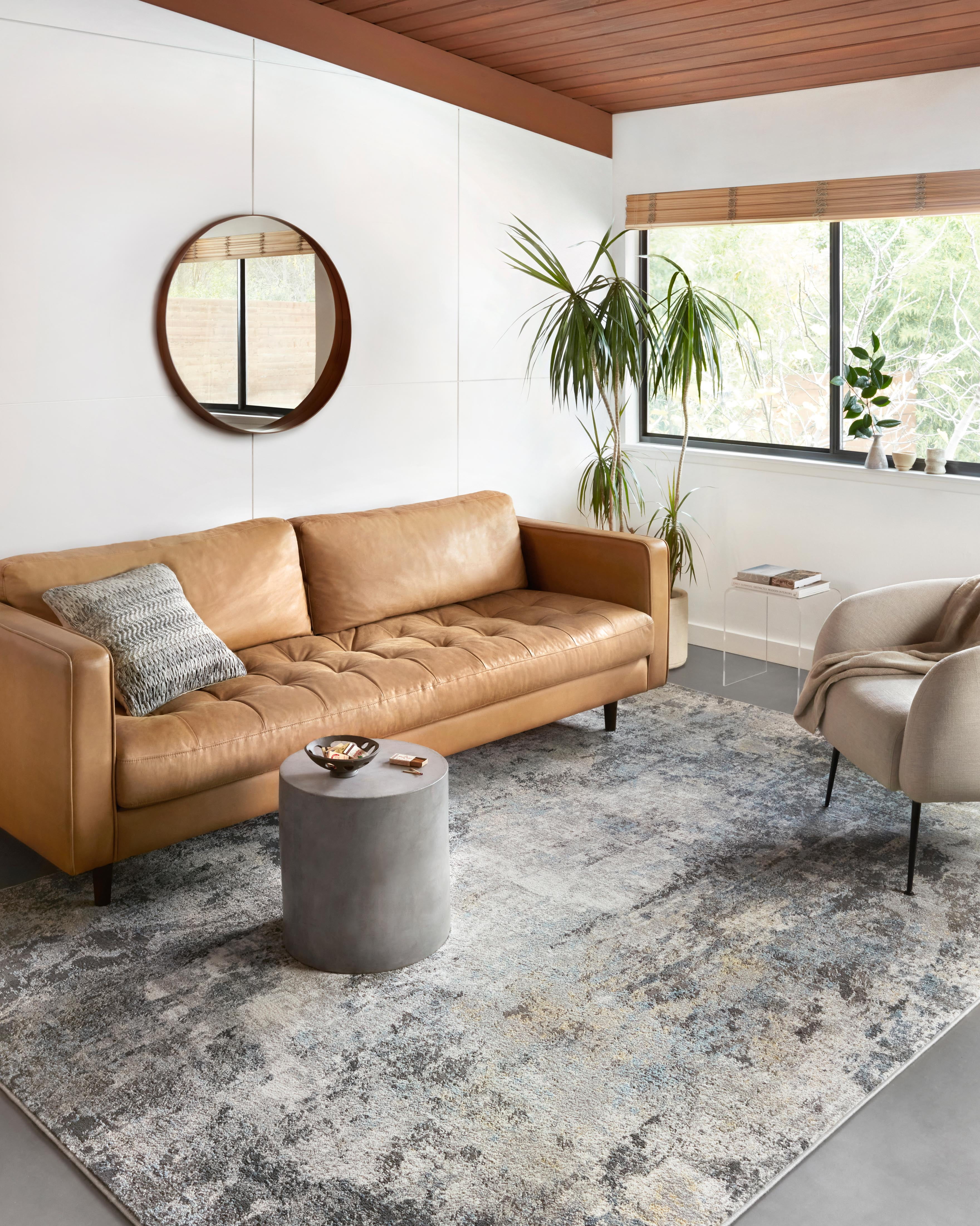 Loloi Maeve Collection MAE-01 Silver / Slate, Abstract Area Rug 5'-3" x 7'-8"
