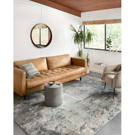 Loloi Maeve Collection MAE-01 Silver / Slate, Abstract Area Rug 5'-3" x 7'-8"