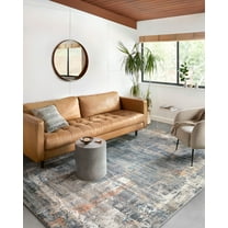 Loloi Maeve Collection MAE-03 Slate / Apricot, Abstract Area Rug 18" x 18" Sample Swatch