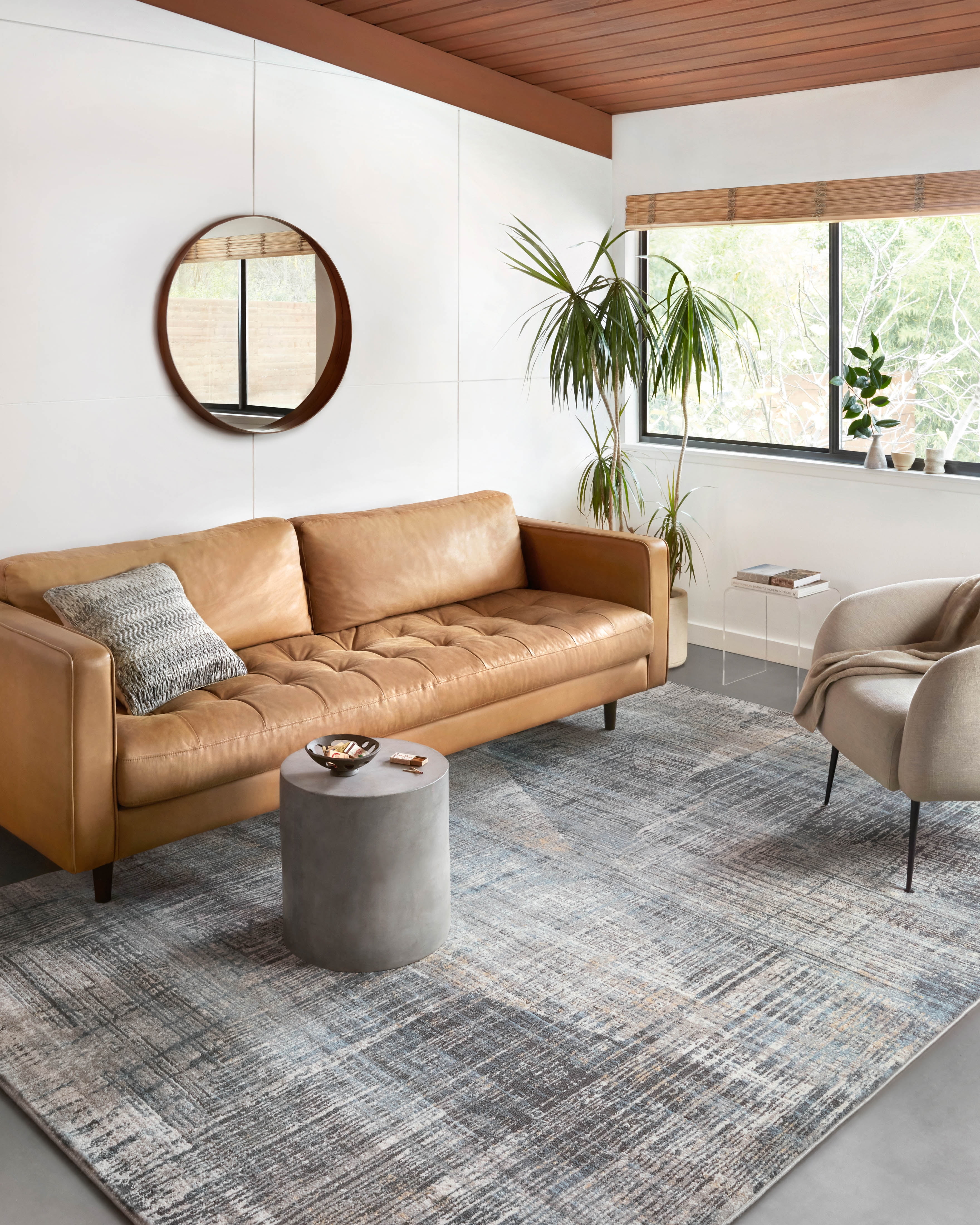 Loloi Maeve Collection MAE-04 Granite / Mist, Abstract Area Rug 18" x 18" Sample Swatch