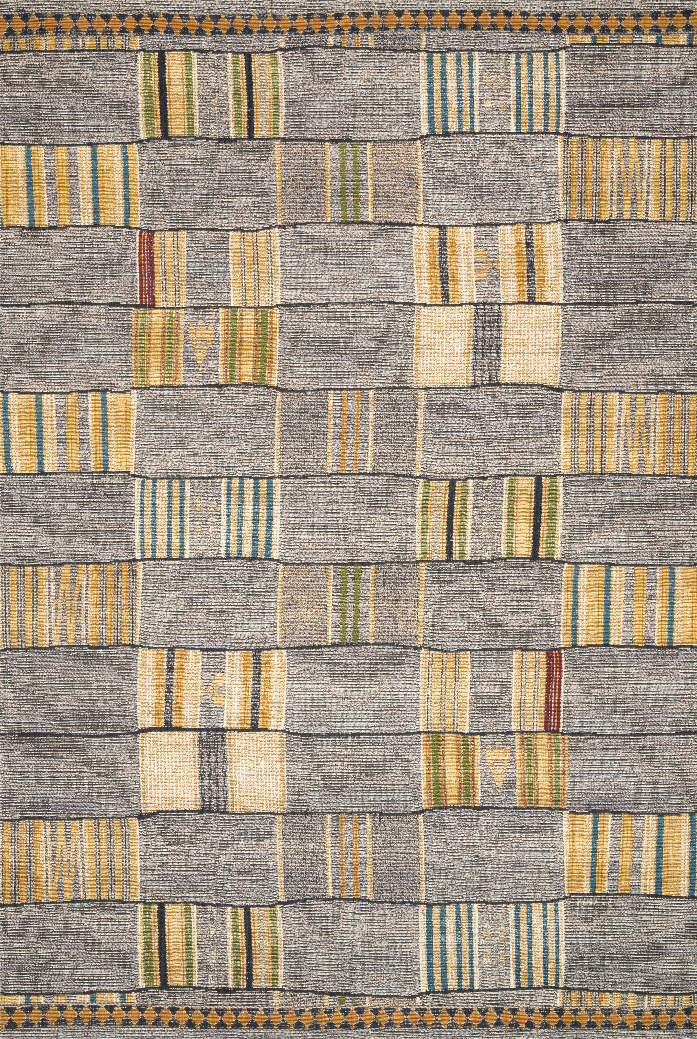 Abstract Granite & Multicolor Outdoor-Indoor Wool Blend Rug