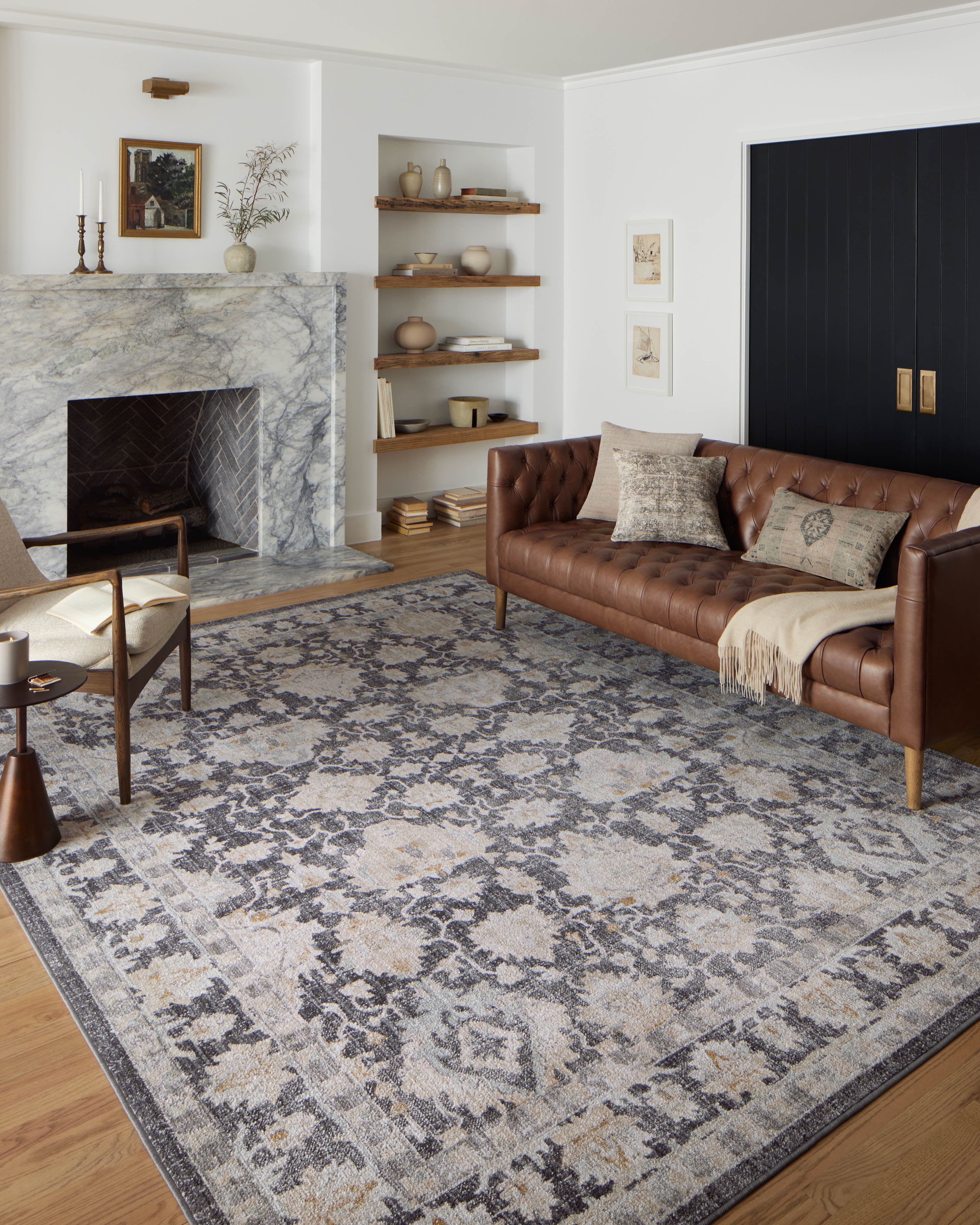 Loloi Monroe Charcoal / Natural 5'-3" x 7'-9" Area Rug